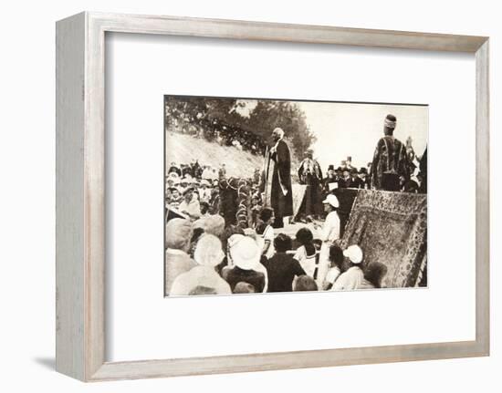 Lord Balfour speaking at the Hebrew University, Jerusalem, Palestine, 1927-Topical Press Agency-Framed Photographic Print