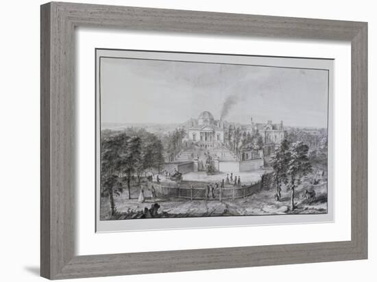 Lord Burlington's Chiswick Villa, from the South-East (Pen and Ink with Wash on Paper)-Jacques Rigaud-Framed Giclee Print