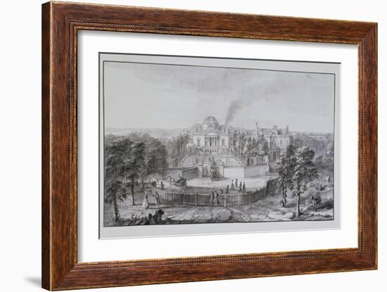 Lord Burlington's Chiswick Villa, from the South-East (Pen and Ink with Wash on Paper)-Jacques Rigaud-Framed Giclee Print