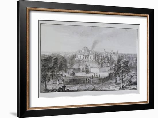 Lord Burlington's Chiswick Villa, from the South-East (Pen and Ink with Wash on Paper)-Jacques Rigaud-Framed Giclee Print