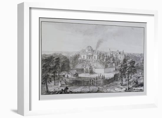 Lord Burlington's Chiswick Villa, from the South-East (Pen and Ink with Wash on Paper)-Jacques Rigaud-Framed Giclee Print