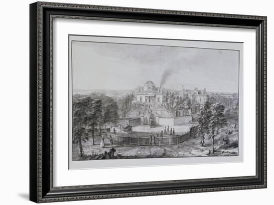 Lord Burlington's Chiswick Villa, from the South-East (Pen and Ink with Wash on Paper)-Jacques Rigaud-Framed Giclee Print