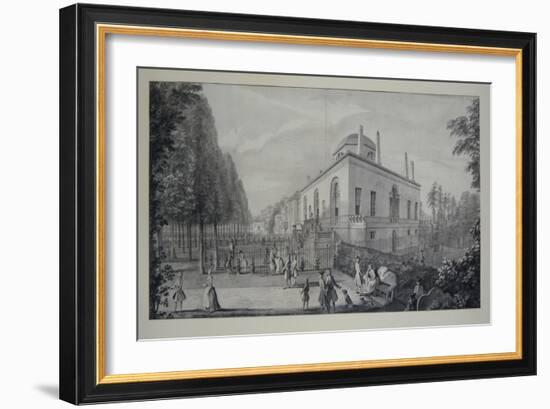 Lord Burlington's Neo-Palladian Villa at Chiswick and the Jacobean House (Pen and Ink with Wash on-Jacques Rigaud-Framed Giclee Print