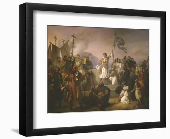 Lord Byron, 1788-1824, English Poet, Swearing Oath on Tomb of Marcos Botzaris-Lipparini-Framed Giclee Print