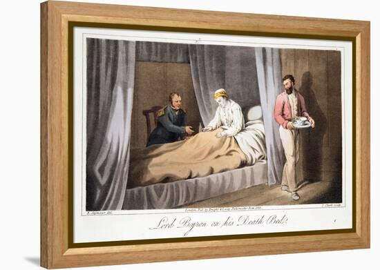 Lord Byron on His Death Bed, from the Last Days of Lord Byron by William Parry, Pub. 1825-Robert Seymour-Framed Premier Image Canvas