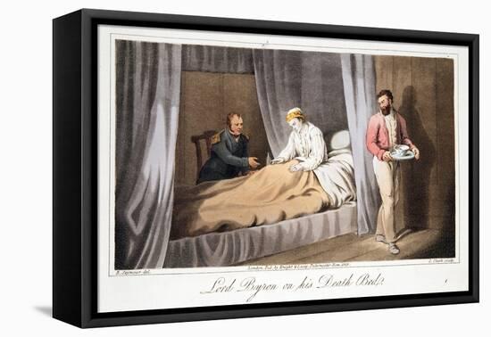 Lord Byron on His Death Bed, from the Last Days of Lord Byron by William Parry, Pub. 1825-Robert Seymour-Framed Premier Image Canvas