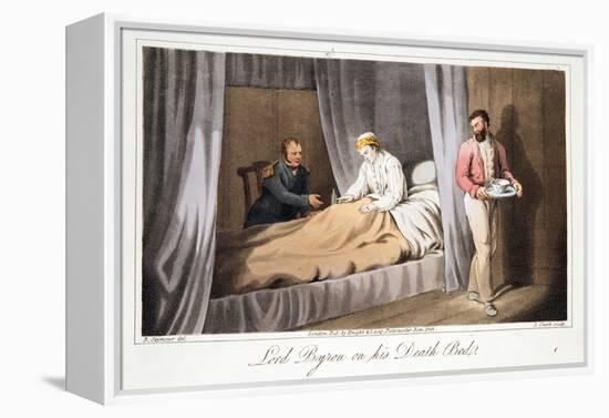 Lord Byron on His Death Bed, from the Last Days of Lord Byron by William Parry, Pub. 1825-Robert Seymour-Framed Premier Image Canvas