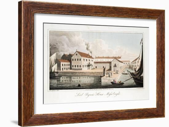 Lord Byron's House at Missolonghi, from the Last Days of Lord Byron by William Parry, Pub. 1825-Robert Seymour-Framed Giclee Print