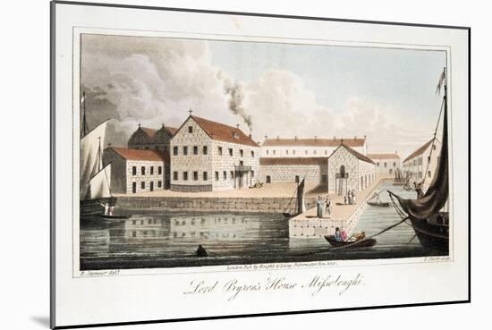 Lord Byron's House at Missolonghi, from the Last Days of Lord Byron by William Parry, Pub. 1825-Robert Seymour-Mounted Giclee Print