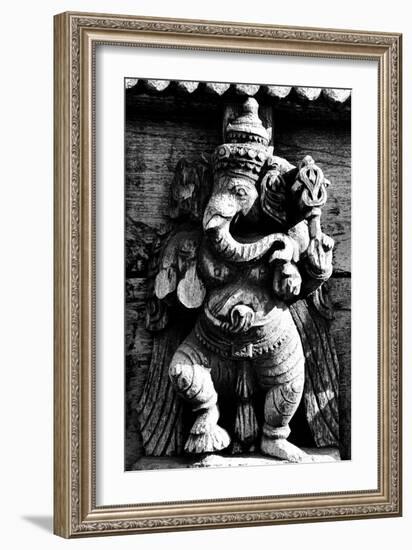 Lord Ganesh Wooden Sculpture, Mysore Temple, Karnataka, India, 1985-null-Framed Photographic Print