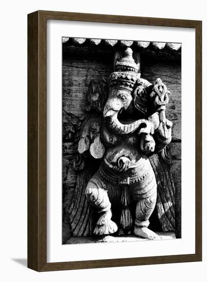 Lord Ganesh Wooden Sculpture, Mysore Temple, Karnataka, India, 1985-null-Framed Photographic Print