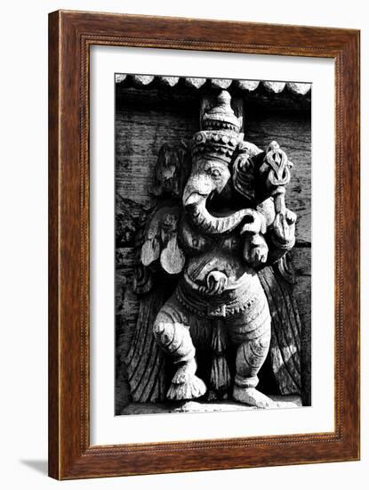 Lord Ganesh Wooden Sculpture, Mysore Temple, Karnataka, India, 1985-null-Framed Photographic Print