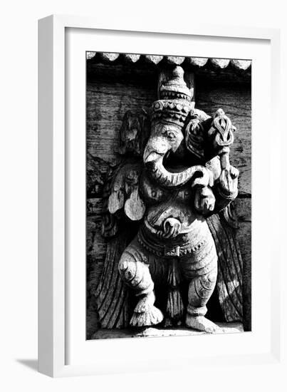 Lord Ganesh Wooden Sculpture, Mysore Temple, Karnataka, India, 1985-null-Framed Photographic Print