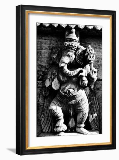 Lord Ganesh Wooden Sculpture, Mysore Temple, Karnataka, India, 1985-null-Framed Photographic Print