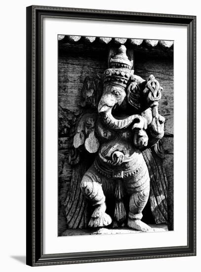 Lord Ganesh Wooden Sculpture, Mysore Temple, Karnataka, India, 1985-null-Framed Photographic Print