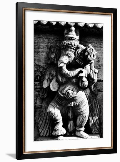 Lord Ganesh Wooden Sculpture, Mysore Temple, Karnataka, India, 1985-null-Framed Photographic Print