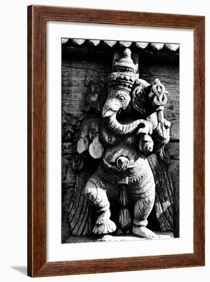 Lord Ganesh Wooden Sculpture, Mysore Temple, Karnataka, India, 1985-null-Framed Photographic Print