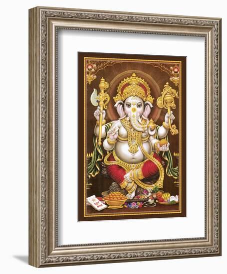 Lord Ganesha - Hindu Elephant Headed Deity - God of Wisdom, Knowledge and New Beginnings-null-Framed Art Print