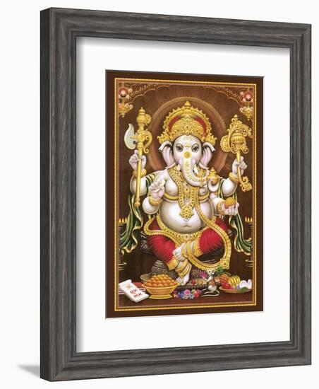 Lord Ganesha - Hindu Elephant Headed Deity - God of Wisdom, Knowledge and New Beginnings-null-Framed Art Print