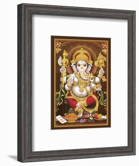 Lord Ganesha - Hindu Elephant Headed Deity - God of Wisdom, Knowledge and New Beginnings-null-Framed Art Print