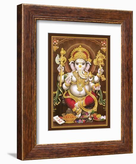 Lord Ganesha - Hindu Elephant Headed Deity - God of Wisdom, Knowledge and New Beginnings-null-Framed Art Print