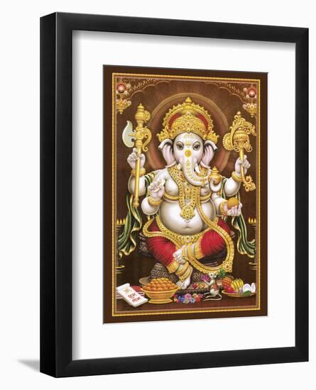 Lord Ganesha - Hindu Elephant Headed Deity - God of Wisdom, Knowledge and New Beginnings-null-Framed Art Print