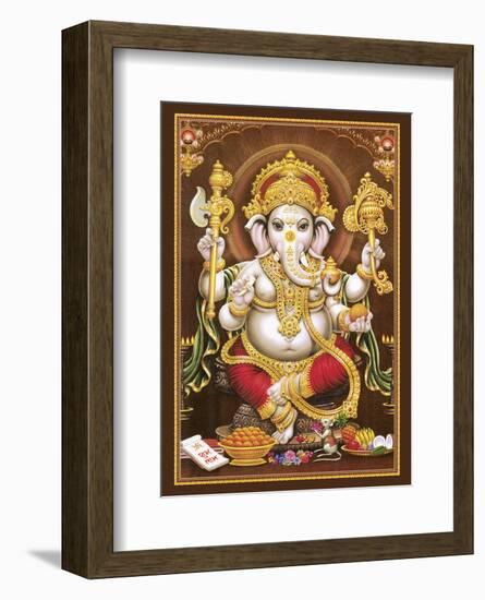 Lord Ganesha - Hindu Elephant Headed Deity - God of Wisdom, Knowledge and New Beginnings--Framed Art Print