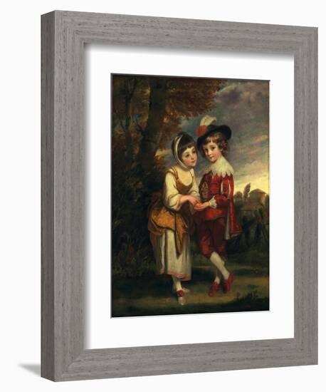 Lord Henry Spencer and Lady Charlotte Spencer, Later Charlotte Nares: the Young Fortune Tellers,…-Sir Joshua Reynolds-Framed Giclee Print