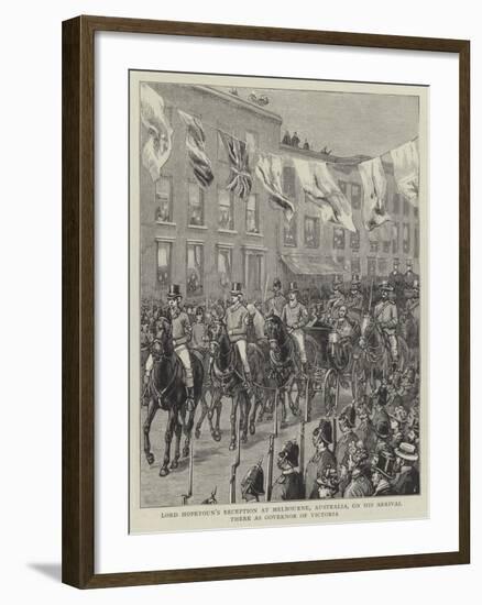 Lord Hopetoun's Reception at Melbourne, Australia, on His Arrival There as Governor of Victoria-null-Framed Giclee Print