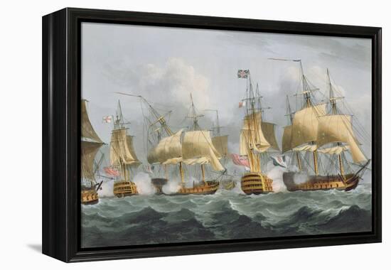Lord Howe in the Queen Charlotte, 1794, Engraved Sutherland, Jenkins's 'Naval Achievements', 1816-Thomas Whitcombe-Framed Premier Image Canvas