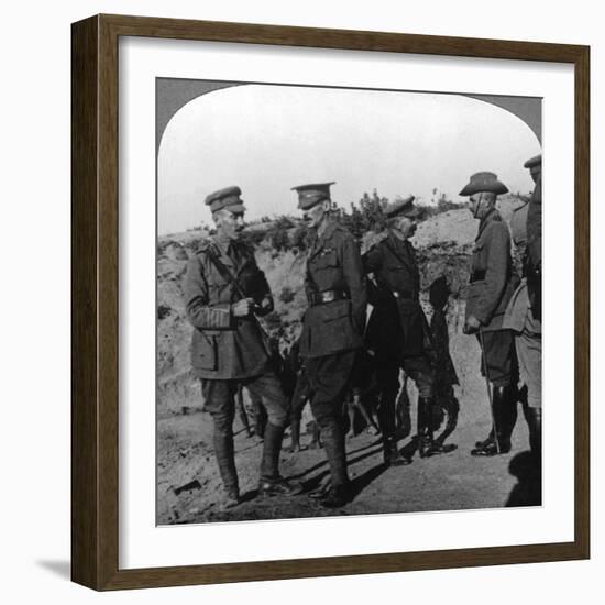 Lord Kichener Reviews the Situation at Gallipolli with Anzac Officers, World War I, 1915-1916-null-Framed Premium Photographic Print