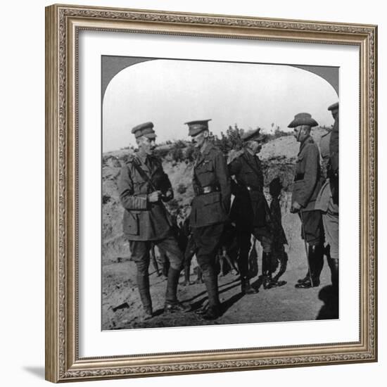 Lord Kichener Reviews the Situation at Gallipolli with Anzac Officers, World War I, 1915-1916-null-Framed Photographic Print