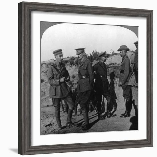 Lord Kichener Reviews the Situation at Gallipolli with Anzac Officers, World War I, 1915-1916-null-Framed Photographic Print