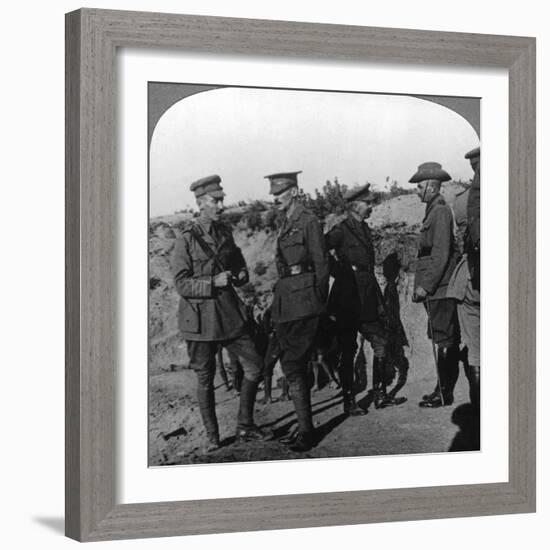 Lord Kichener Reviews the Situation at Gallipolli with Anzac Officers, World War I, 1915-1916-null-Framed Photographic Print