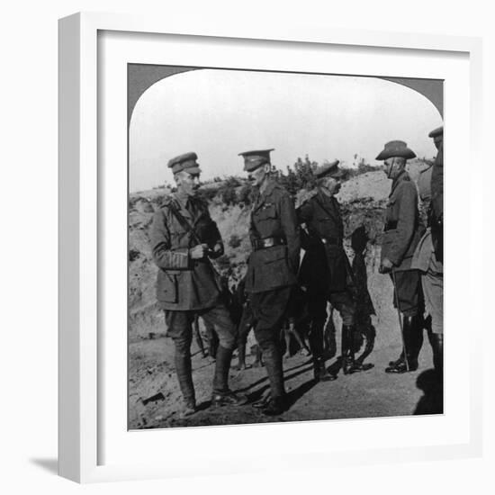 Lord Kichener Reviews the Situation at Gallipolli with Anzac Officers, World War I, 1915-1916-null-Framed Photographic Print