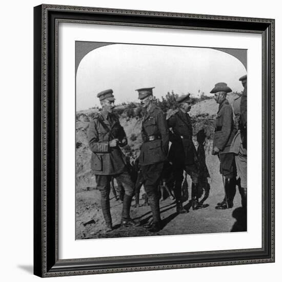 Lord Kichener Reviews the Situation at Gallipolli with Anzac Officers, World War I, 1915-1916-null-Framed Photographic Print