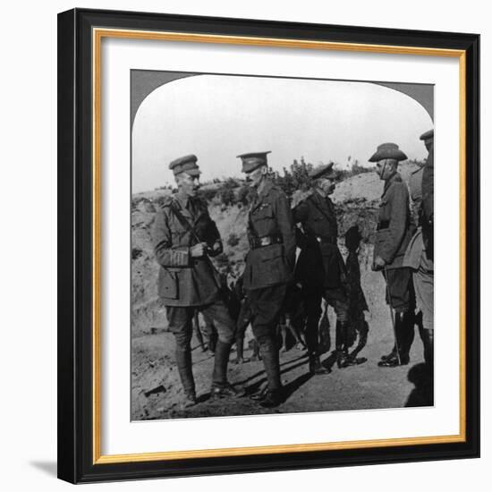 Lord Kichener Reviews the Situation at Gallipolli with Anzac Officers, World War I, 1915-1916--Framed Photographic Print