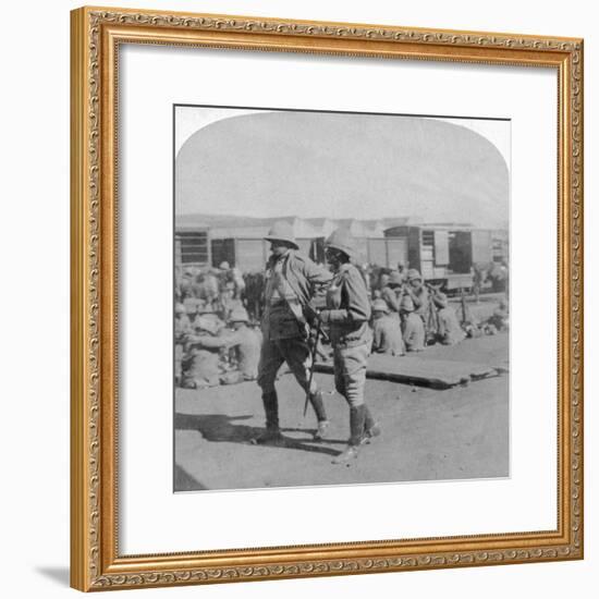 Lord Kitchener and General Pole-Carew at Pretoria Rail Station, South Africa, 5th June 1901-Underwood & Underwood-Framed Giclee Print