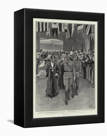 Lord Kitchener on His Way to His Carriage at Southampton-Henry Marriott Paget-Framed Premier Image Canvas