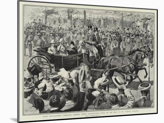 Lord Kitchener's Carriage Passing Down Constitution Hill on its Way to St James's Palace-Frank Dadd-Mounted Giclee Print