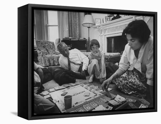 Lord Louis Mountbatten, with Daughter and Grandchildren Playing Monopoly-Ralph Crane-Framed Premier Image Canvas