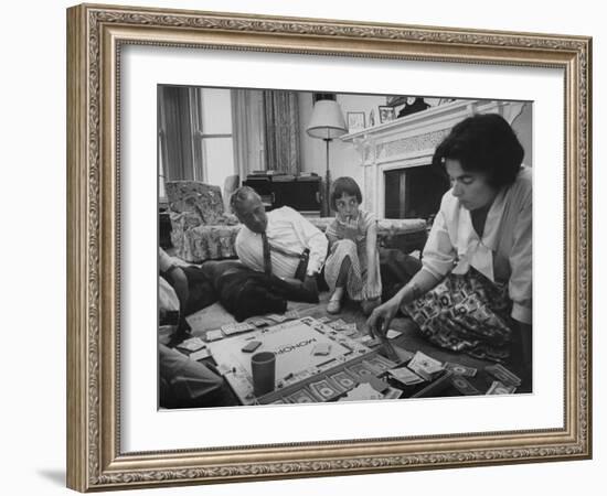 Lord Louis Mountbatten, with Daughter and Grandchildren Playing Monopoly-Ralph Crane-Framed Photographic Print