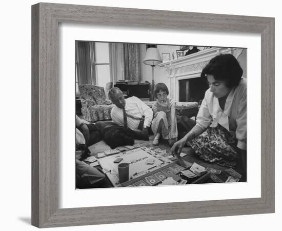 Lord Louis Mountbatten, with Daughter and Grandchildren Playing Monopoly-Ralph Crane-Framed Photographic Print