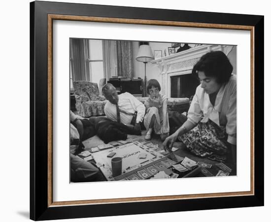 Lord Louis Mountbatten, with Daughter and Grandchildren Playing Monopoly-Ralph Crane-Framed Photographic Print