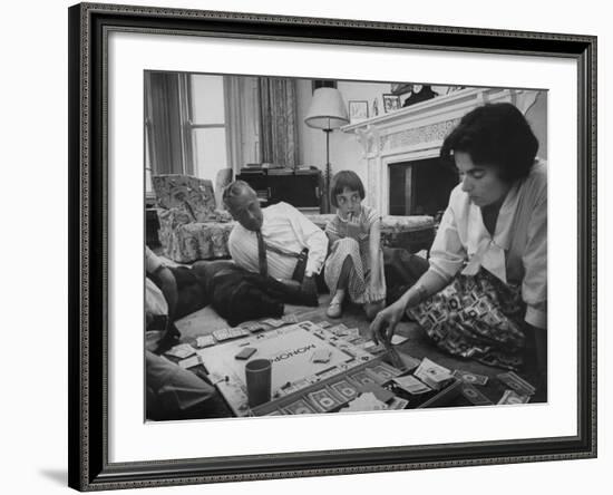 Lord Louis Mountbatten, with Daughter and Grandchildren Playing Monopoly-Ralph Crane-Framed Photographic Print