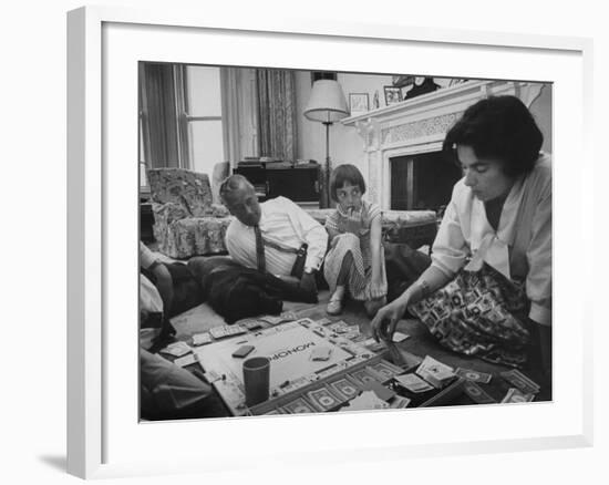 Lord Louis Mountbatten, with Daughter and Grandchildren Playing Monopoly-Ralph Crane-Framed Photographic Print