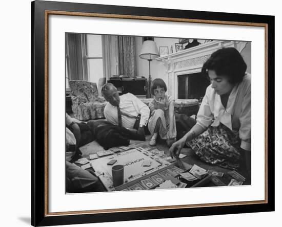 Lord Louis Mountbatten, with Daughter and Grandchildren Playing Monopoly-Ralph Crane-Framed Photographic Print