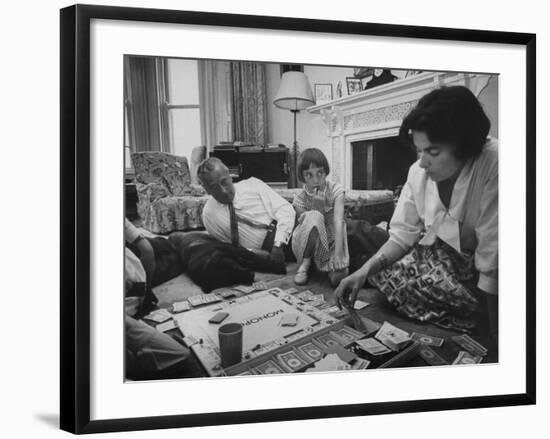 Lord Louis Mountbatten, with Daughter and Grandchildren Playing Monopoly-Ralph Crane-Framed Photographic Print