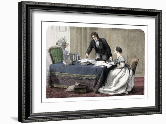 Lord Melbourne (1779-1848) instructing a young Queen Victoria 1819-1901), 1837 (c1895)-Unknown-Framed Giclee Print