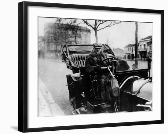 Lord Northcliffe at the Wheel of a 1908 135 Hp Mercedes, (C1908)-null-Framed Photographic Print